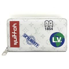 ルイ ヴィトン  ジッピー オーガナイザー グレー ロゴストーリー M67824 ラウンド ファスナー  LOUIS VUITTON ABランク 中古