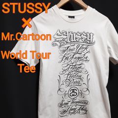 Mr.Cartoon × STUSSY WORLD TOUR Tee WHITE