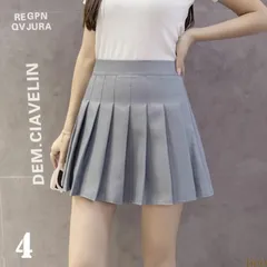 4.ライトグレー インナーパンツ付きスカート フレアミニスカート スカート ミニスカート フレア