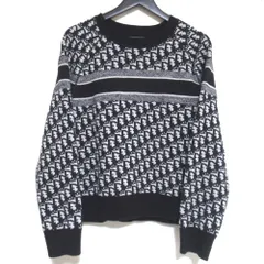 ディオール オブリーク サイドライン ニット セーター size XXL Sweater with Dior Oblique Inserts Deep Blue Cotton Jersey | DIOR