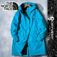 THE NORTH FACE ノースフェイス DRYVENT 撥水 防水 透湿 防風 2レイヤー ロングジャケット マウンテンパーカー フーデッドコート 防水コート 雨具 レインウェア 雨天対応 春先から長く使える ライトブルー系