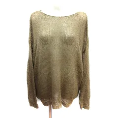 ナイスクラップ NICE CLAUP continuer de NICE CLAUP ニット カットソー ボートネック ドルマンスリーブ 長袖 F 茶 ブラウン /AU