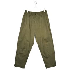 MARNI(マルニ) 22SS Cotton twill 1P shirred tapered pants コットン ツイル 1P シャーリング テーパード パンツ PUMU0017A0 46 オリーブ