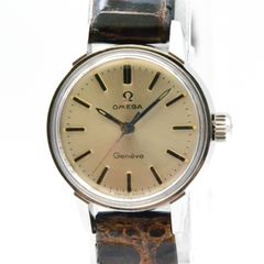 OMEGA オメガ Geneve 手巻 稼働 レディース腕時計 グリーン革ベルト