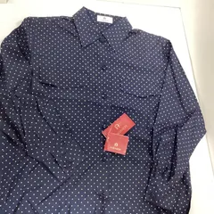 アイグナーAIGNER レディース　ドット柄シルクブラウス　水玉シャツ☆未使用品☆(40)               E-S