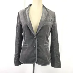 The Suit Company/スーツカンパニー★ベロアジャケット【38/レディースM程度/グレー/gray】アウター/ブルゾン/ブレザー/Jacket/Jumper◆BJ071-d
