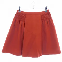 アナトリエ ANATELIER フレアスカート ミニ シャーリング タック バックファスナー 無地 36 オレンジ ボトムス /T2