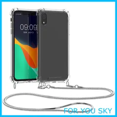 【新着商品】kwmobile スマホショルダー 対応: Apple iPhone XR ケース - ショルダー クリア TPU カバー ストラップ付き - 肩掛け 首掛け 耐衝撃