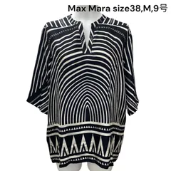 □マックス マーラ Max Mara チュニック ブラウス 七分袖 シルク モノクロ 38、M、9号 レディース S5S601のサムネイル