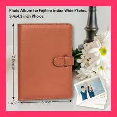 【スタッフおすすめ！】Rieibi FUJIFILM アルバム、チェキ アルバム 可愛いチェキ帳instax Wide210/Wide300/Wide400対応チェキアルバム3.4x4.3インチ写真 80枚収納 名刺・キャッシュカードも収納