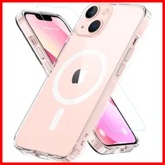 【在庫処分】クリア 6.1インチ 用ケース 13/14 iPhone ストラップホール付き マグセーフ対応 ケース ケース ケース いphone14 耐久性 耐衝撃 米軍MIL規格 アイフォン13ケース 黄ばみなし マグネット搭載 【ガラスフィルム付き・Mag