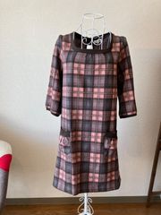 any FAM アポロチョコのような可愛いカラーのチェックワンピ