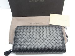 【新品未使用品】BOTTEGA VENETA / ボッテガヴェネタ  イントレチャートラウンドファスナー　メンズ長財布　 ブラック　 114076 V001N 1000