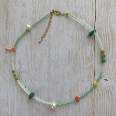 個性派ビーズネックレス／チョーカー（一点物）