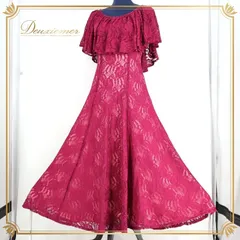 【新品未使用タグ付き】フラダンスドレス(CCFashions) size 5-6 フラワー刺繍フェイクレースドレス/透け/フリル/ビジュー/谷間