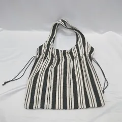 ◇ Θ Samansa Mos2 blue サマンサモスモス ブルー ストライプ柄 ショルダーバッグ ホワイト ブラック レディース E  【1502030009217】のサムネイル