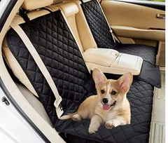 T.D.Well ペット用ドライブシート 犬 アームレスト ベンチシート 後部座席 防水 厚生地 汎用サイズ 黒(アームレスト 黒)