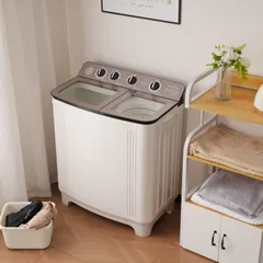 「01/15再入荷予定」二槽式洗濯機 10kg大容量 洗濯8kg脱水 コンパクト設計 静音 省エネ 家庭用 小型 洗濯機 衣類洗濯 新生活 一人暮らし ファミリー