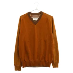 Martin Margiela 10 (マルタンマルジェラ) 2TONE V-NECK KNIT Vネック ニット 長袖セーター ブラウン 30HA055614374 130027741のサムネイル
