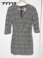 ◇ zara basic ザラ ベーシック チェック 長袖 膝丈 ワンピース サイズEU S US S ME 26 グレー系 レディース 【中古】 【1002800484485】