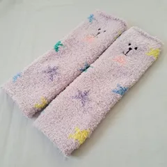 【レッグウォーマー】【フリーサイズ】子供レッグウォーマー　レディースレッグウォーマー　あったかレッグウォーマー　星柄　パープル　冷え対策　温活　コギャル