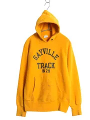 【お得なクーポン配布中!】 80s 初期 USA製 ★ チャンピオン 3段 プリント リバースウィーブ スウェット パーカー メンズ M ヴィンテージ フード トレーナー イエロー