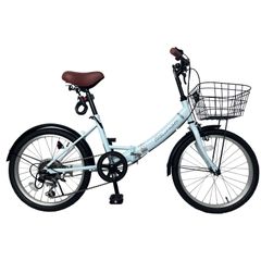 【新着商品】20インチ カゴ ワイヤー錠 6段変速 ライト付き 通勤 折りたたみ自転車 通学 街乗 折り畳み自転車 前後泥除け装備 ハンドルの高さ調節できる TOMONAU 小径車 ミニベロ-T-FDB206L