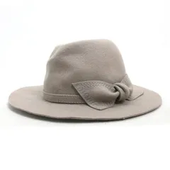 H■カシラ/CA4LA ウィメンズ リボン付き ウールハット 帽子 グレージュ LADIES■17【中古】