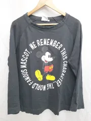 ◇ Θ Disney PLASTIC TOYS ミッキーマウス 長袖 Tシャツ カットソー サイズL ブラック レディース P  【1408200036383】