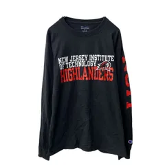 Champion 長袖 プリントTシャツ M ブラック チャンピオン ロンT ロングTシャツ 袖プリント 古着卸 アメリカ仕入 a706-5878