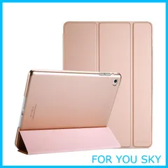 【新着商品】ProCase iPad Air 2(2014発売)ケース スマート 超スリム スタンド フォリオ保護ケース 半透明フロスト バックカバー 対応端末：Apple iPad Air 9.7 第2世代(A1566 A1567)-ローズゴールド