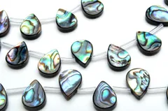 アバロンシェル（鮑） ペアシェイプ 10x14mm  １連（約38cm） パワーストーン 天然石 _R5351-10