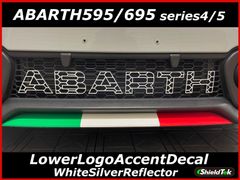 ABARTH595 アバルト595 ロアロゴアクセントデカール　ホワイトシルバー