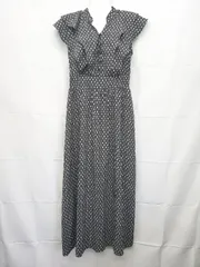 ◇ ⊂ N Natural Beauty Basic プリント ノースリーブ ロング丈 ワンピース サイズM ブラック系 レディース E  【1507100006929】