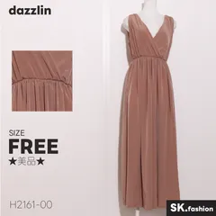 ★美品★ dazzlin ダズリン オールインワン ノースリーブ Vネック シンプル パンツスタイル ウエストゴム 　ピンク　 【H2161-00】 送料無料　古着　レディースのサムネイル