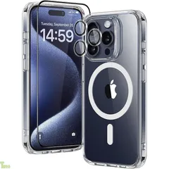 【ケース+フィルム セット！レンズ保護】ESR iPhone 15 Pro Max ケース セット 強化ガラスフィルム1枚 レンズフィルム1組 いphone15promax ケース 米軍MIL規格 耐衝撃 Magsafe スマホケース 黄ばみにくい