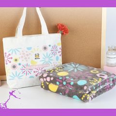 【人気商品】MOOFUN フリース スローブランケット キャンバストートバッグ付き ギフトセット - 軽量 ソフト 快適 ふわふわ ふわふわ ブランケット ソファ用 特別なデザインパターン 50 x 60インチ 300GSM