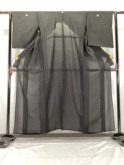 黒紋付/喪服/絽/美品/夏/下り藤/仕立上がり/適応身長142～149㎝/6885