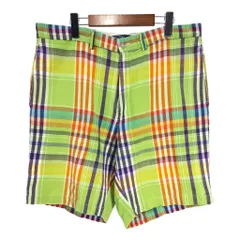 Polo by Ralph Lauren ポロ ラルフローレン ショートパンツ 大きいサイズ チェック ライトグリーン(メンズ W38)中古 古着 T9276