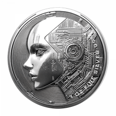 [保証書・カプセル付き] 2025年 (新品) チャド「AI・人工知能」純銀 1オンス 銀貨