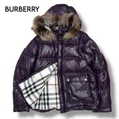 バーバリーロンドン ダウンベスト フォックスファー ノバチェック ブルーレーベル バーバリーロンドン ダウンベスト フォックスファー ノバ