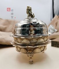 【修縁堂】法具 仏教美術 真言宗 火舎 青銅製 法器 密教パワー 18cm