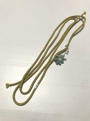 新品 帯締め 正絹/樹脂 帯留め 付き 三分紐 
