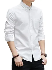 [UMISARA] ビジカジにも合う 大人カジュアル ボタンダウンシャツ メンズ シャツ 長袖 半袖 綿 クールビズ 4700 (XL, 長袖/ホワイト) [長袖/ホワイト] [XL]