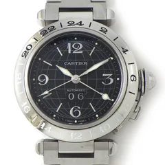 カルティエ Cartier 腕時計 パシャC メリディアン W31049M7 ブラック文字盤 デイト 夜光インデックス SS 自動巻き 【中古】のサムネイル