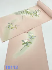 付け下げ 落款入り 手描き友禅 正絹 反物