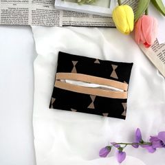 ちょっと差がつく☆大人なリボン♡黒とベージュのカッコ可愛いカラーの♡ポケットティッシュケース