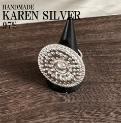シルバーリング カレンシルバー ハンドメイド エスニック 純銀 #122