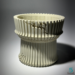 3Dプリント鉢 3Dプリンター鉢 作家鉢 植木鉢 Green5【メッシュ105TW】105mm：ホワイト