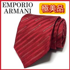 極美品 EMPORIO ARMANI  エンポリオアルマーニ  ネクタイ  レッド  高級シルク  ハイブランド